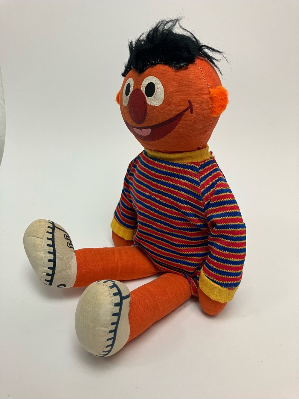 Vintage 70s Sesame Street Ernie Rag Doll Plush 12'' Knickerbocker Muppets